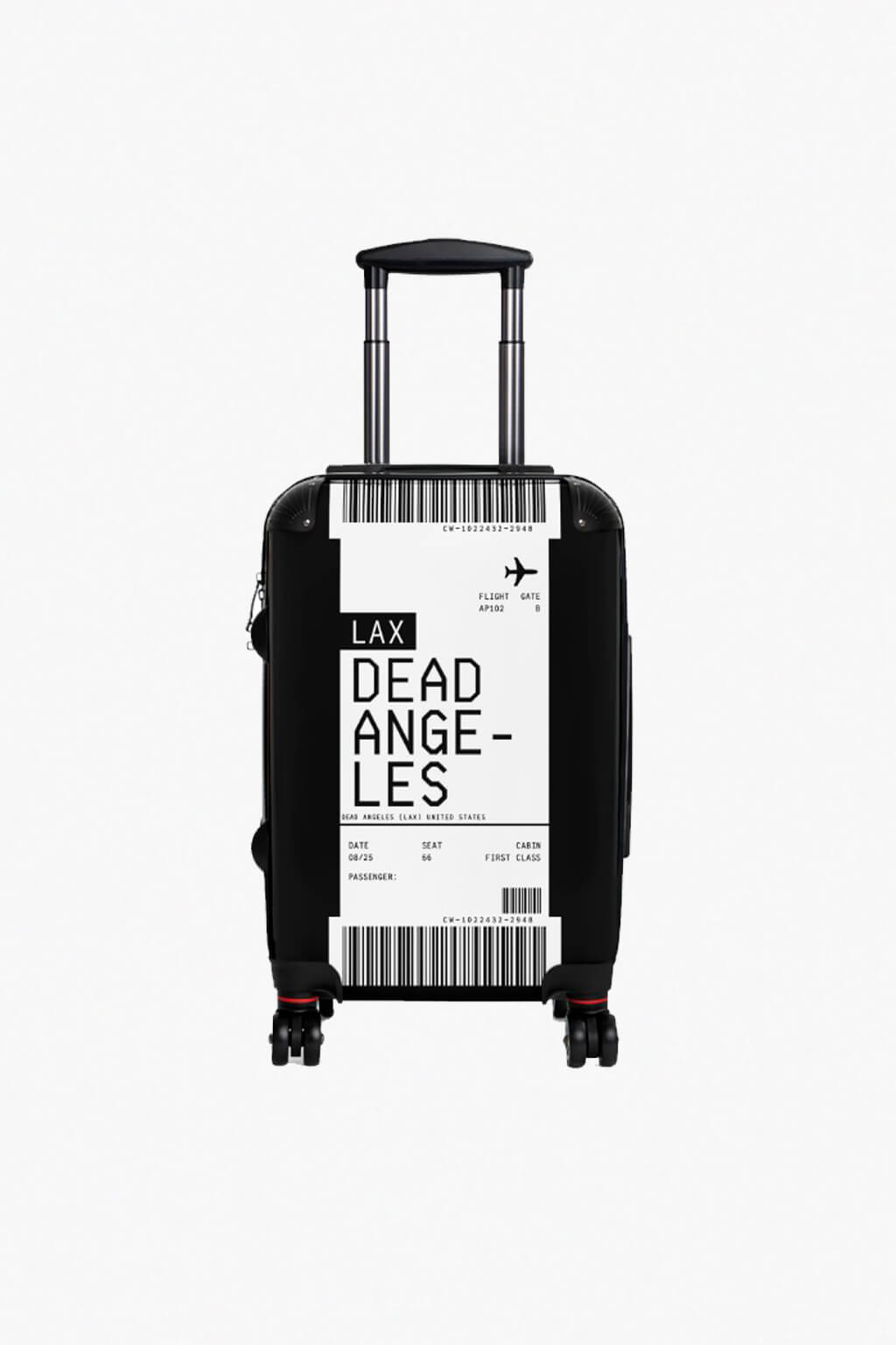 Gothic Carry-On Suitcase With Boarding Pass Print From Dead Angeles Brand