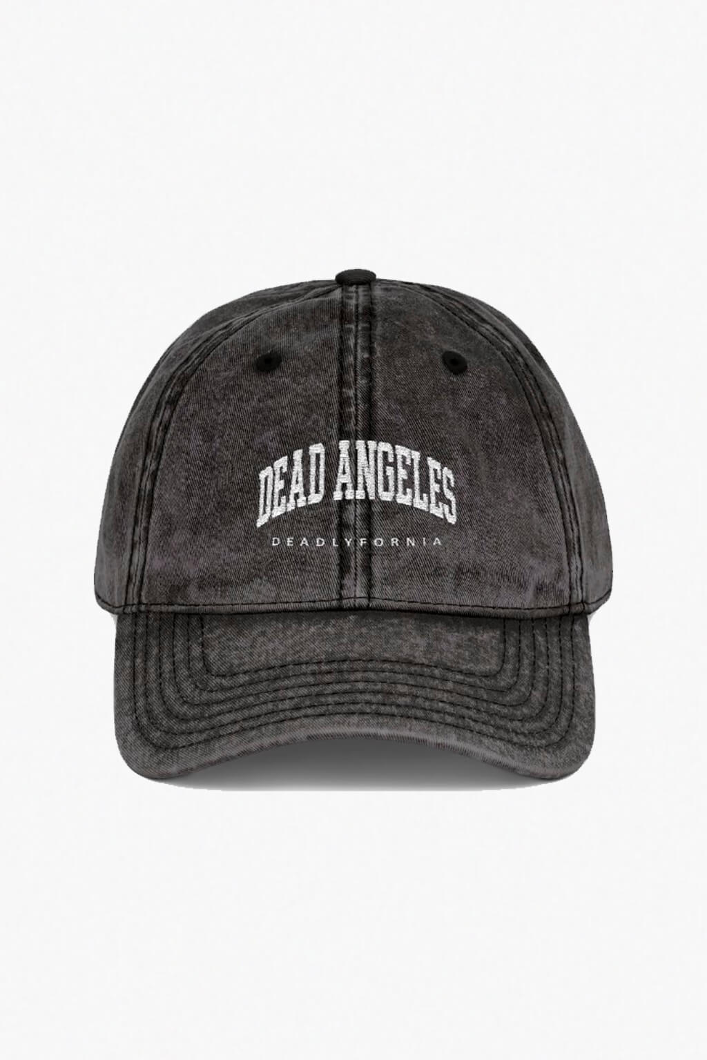 Dead Angeles Acid Wash Cap With Deadlyfornia Embroidery Red Color