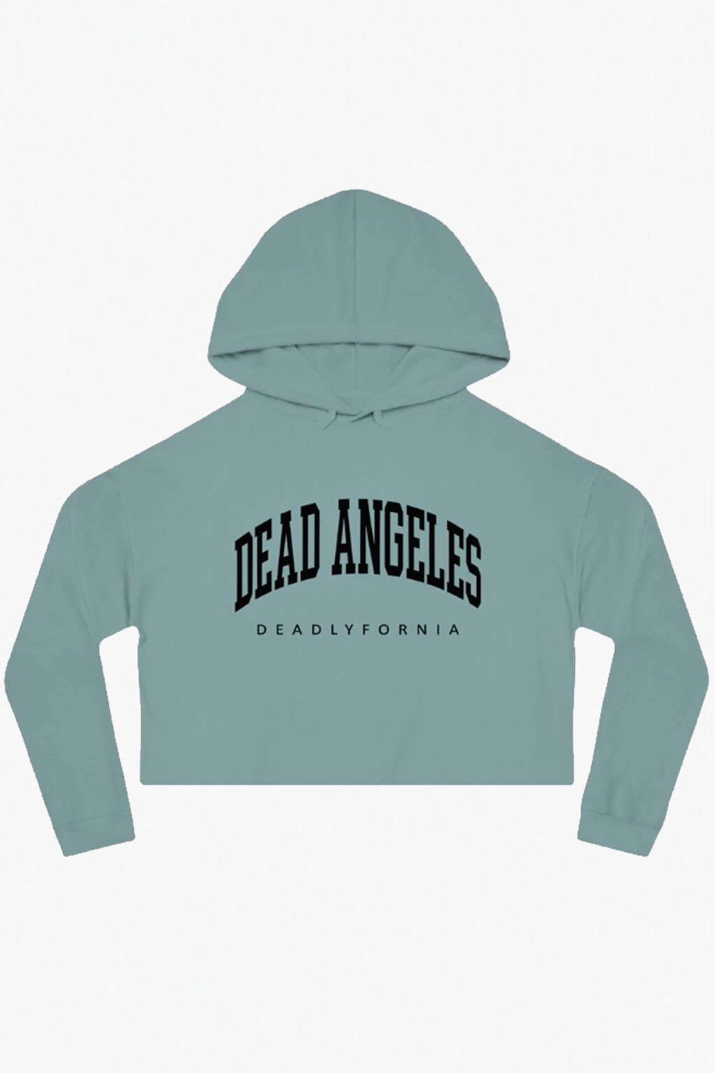 Dead Angeles Deadlyfornia Los Angeles Print Crop Hoodie Peppermint Green 
