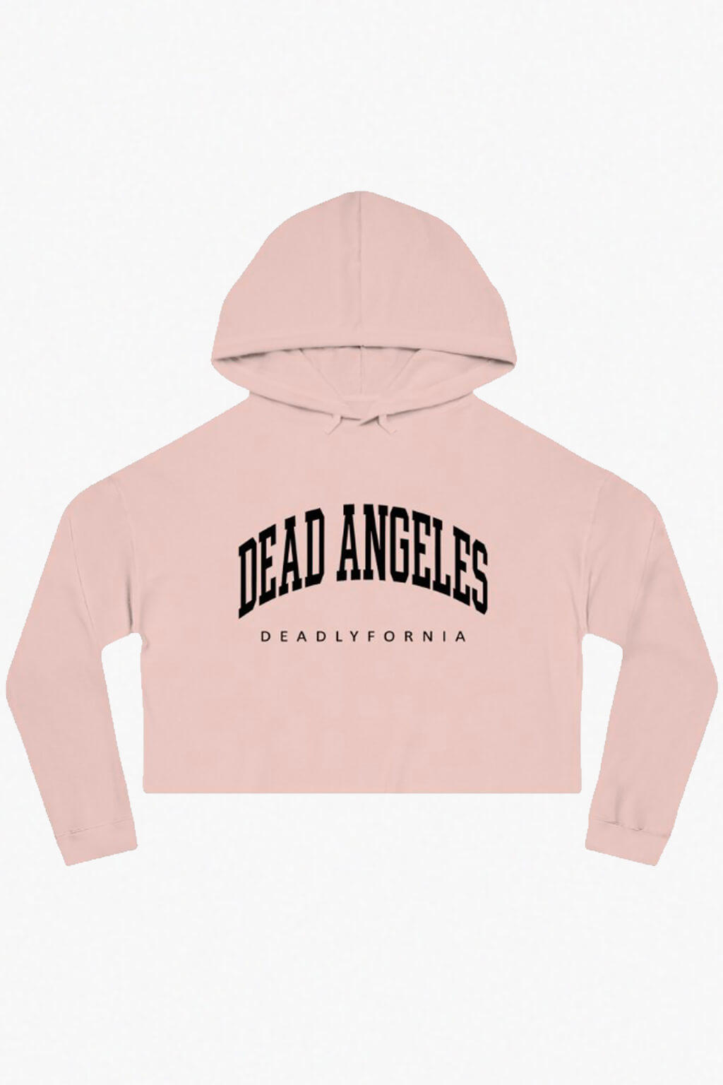 Dead Angeles Deadlyfornia Los Angeles Print Crop Hoodie Pink