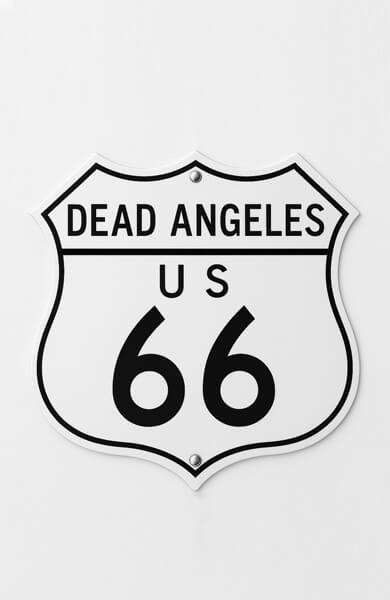 Dead Angeles Road Sign US Route 66 Wall Decor For Home Decoration Collection Banner