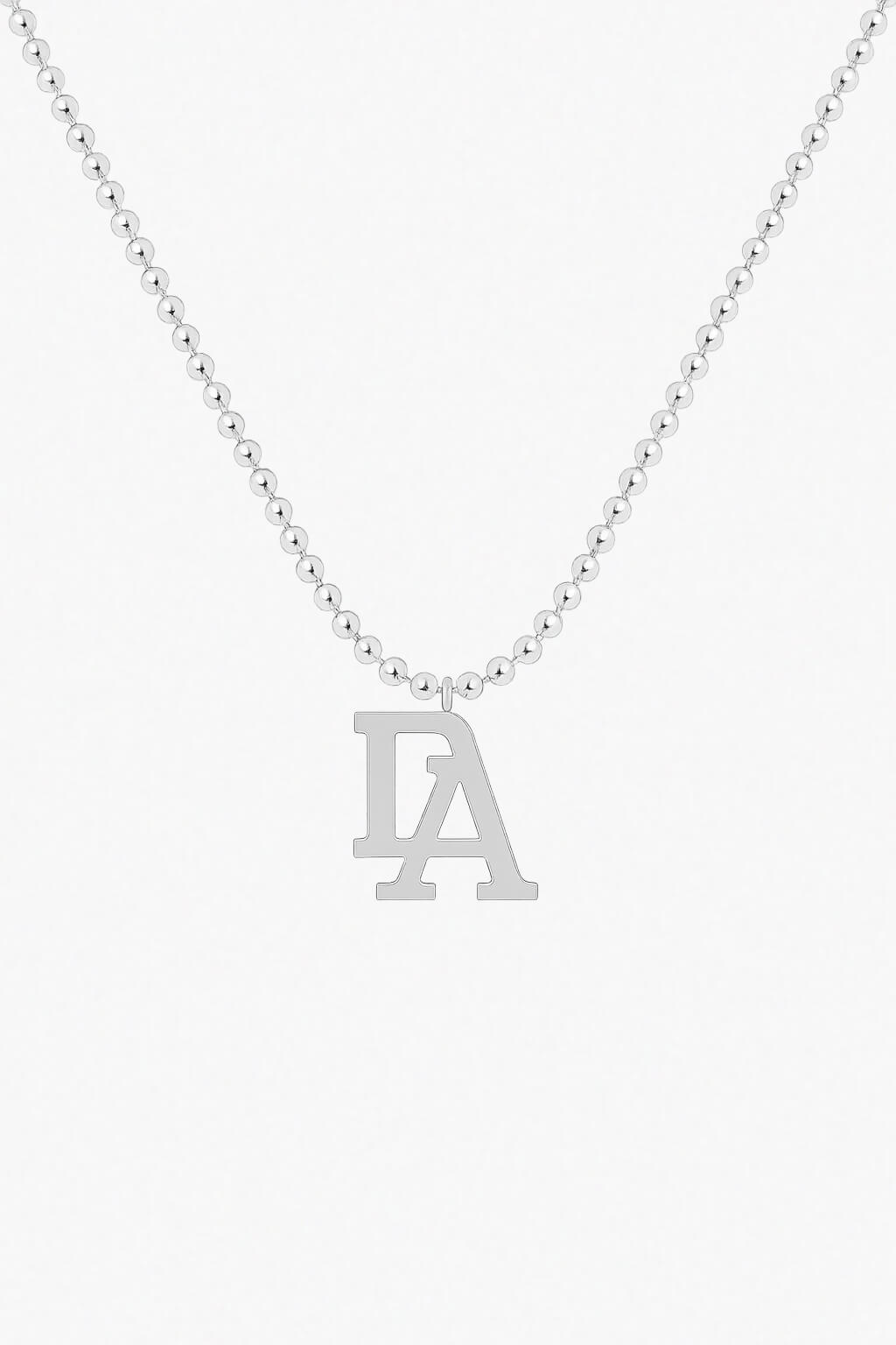 Dead Angeles pendant gold rose 14k, ball chain necklace, da logo letters