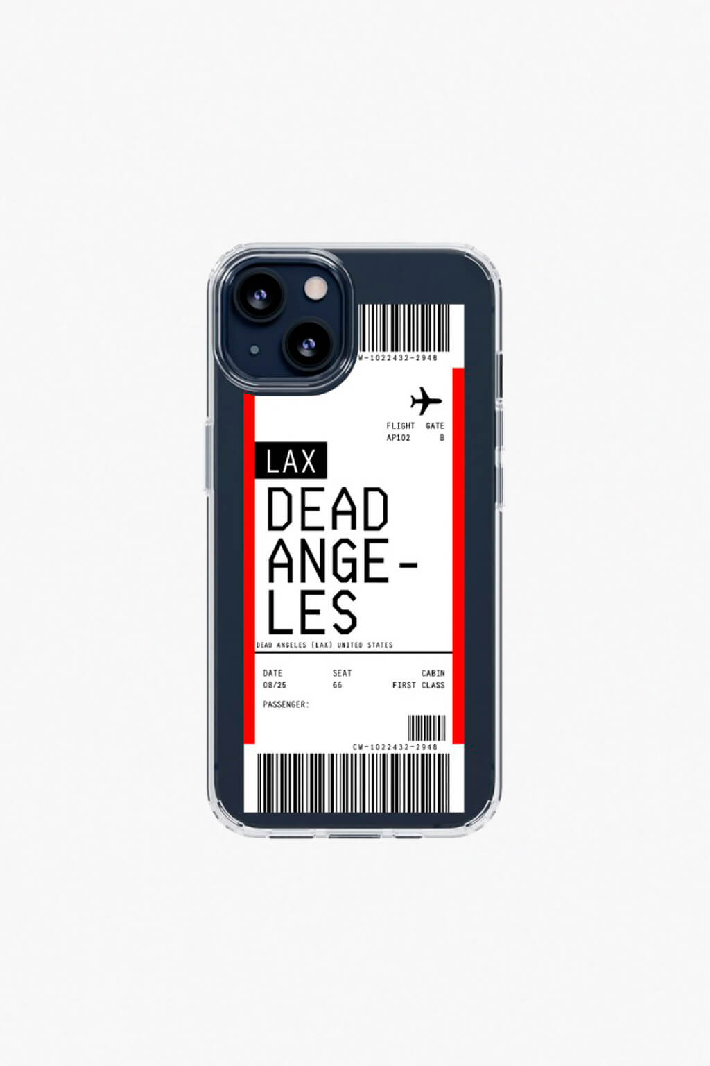 iPhone case Dead Angeles boarding pass graphic air ticket transparent plastic aesthetic iphone cover