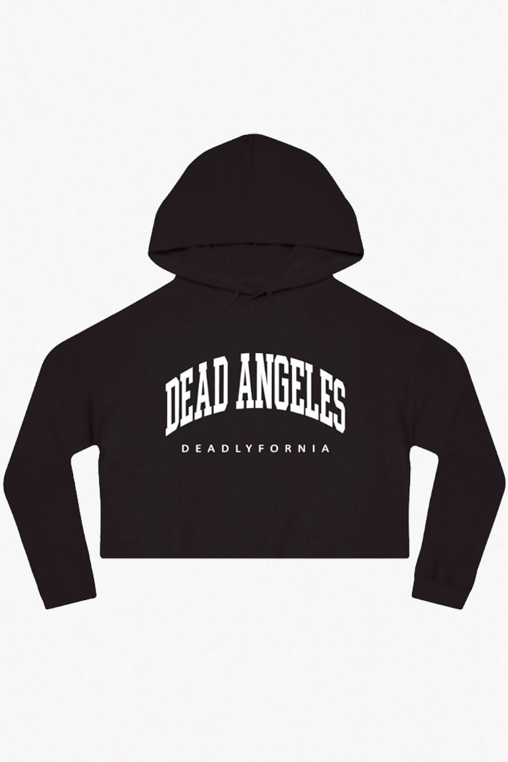 Dead angeles deadlyfornia gothic los angeles print crop hoodie black, california girls alternative cropped hoodie