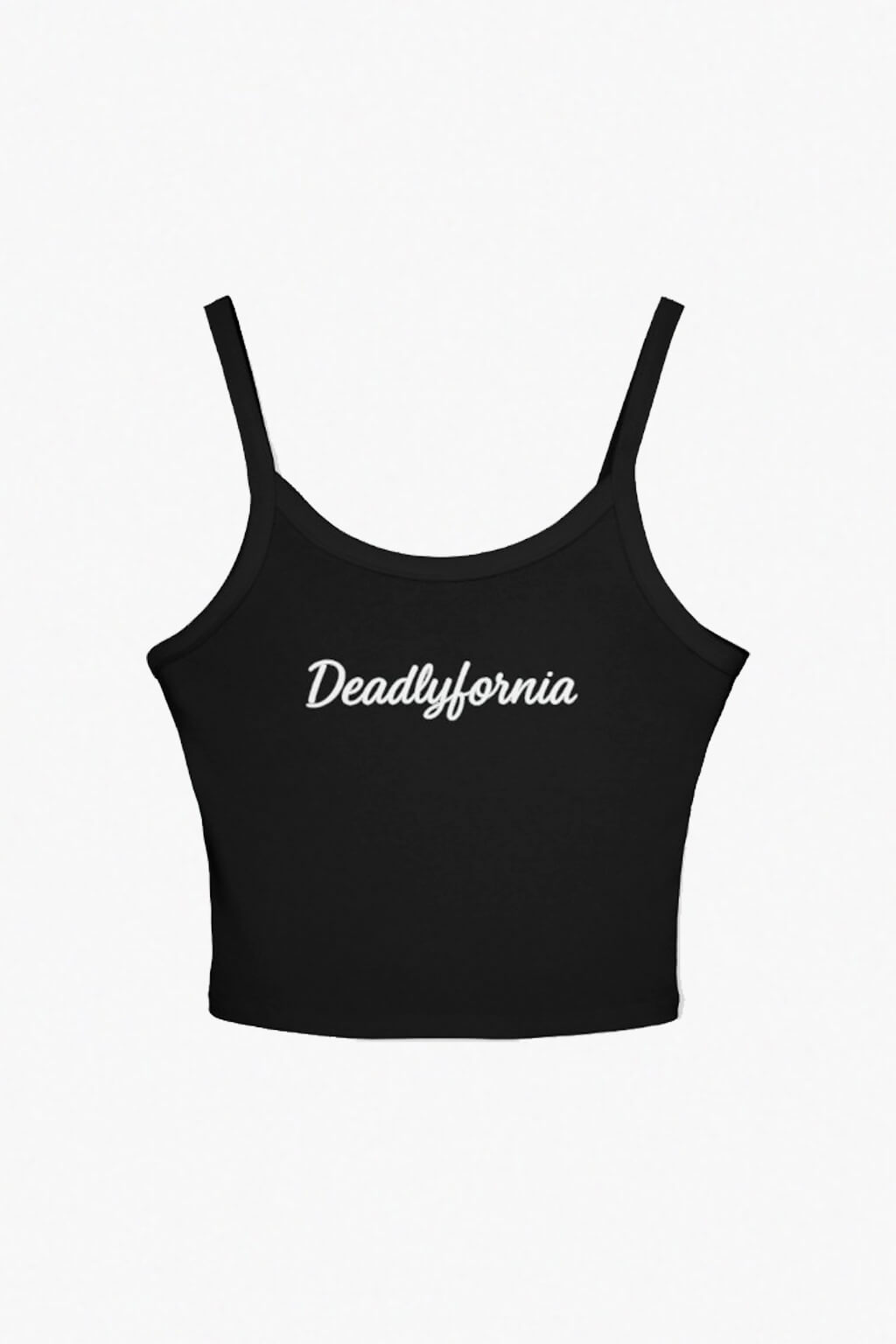 Deadlyfornia embroidery ribbed aesthetic crop top, black color tank top