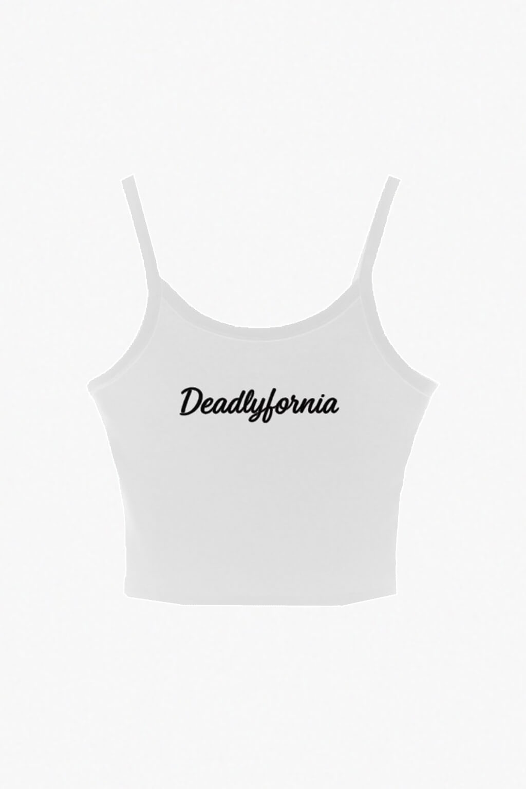 Deadlyfornia embroidery ribbed aesthetic crop top, white color tank top