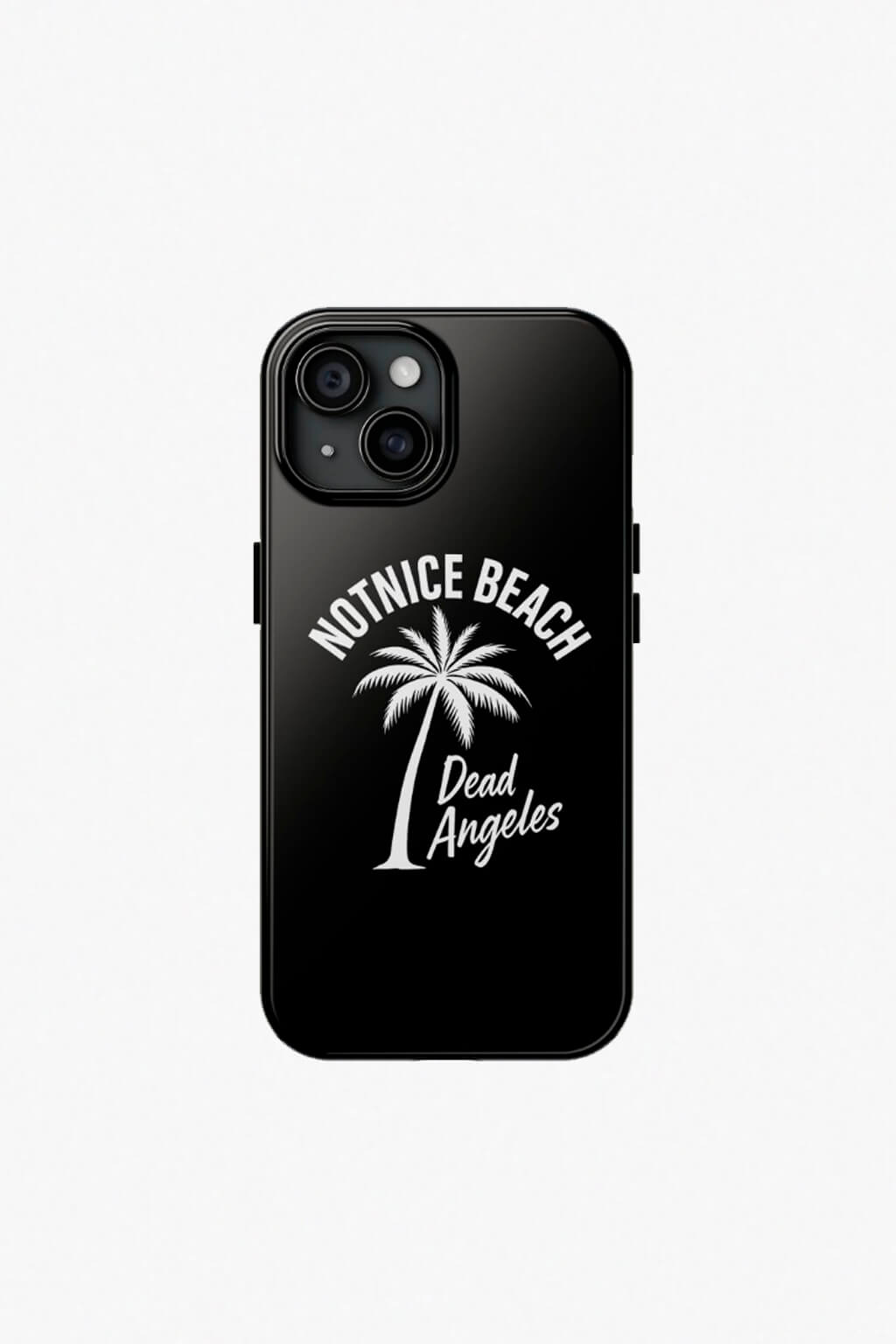 Venice beach parody iphone case from Dead Angeles — California style graphics with palm print. Black Color