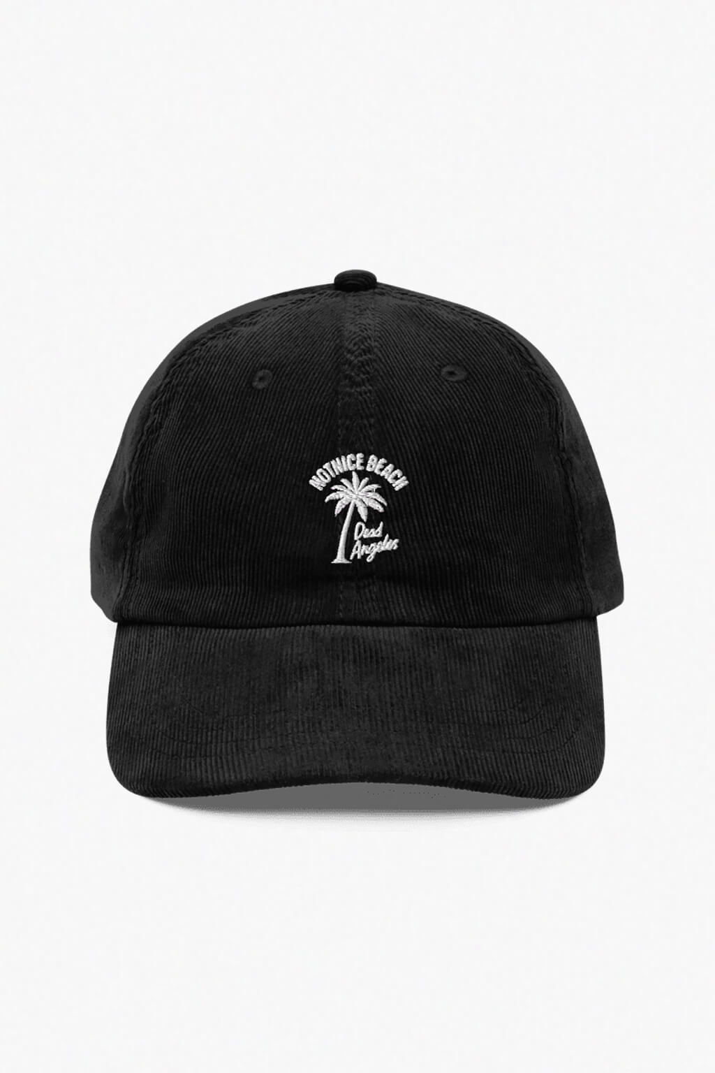 Not nice beach - venice beach style embroidery palm cap. Blue corduroy dad cap by dead angeles
