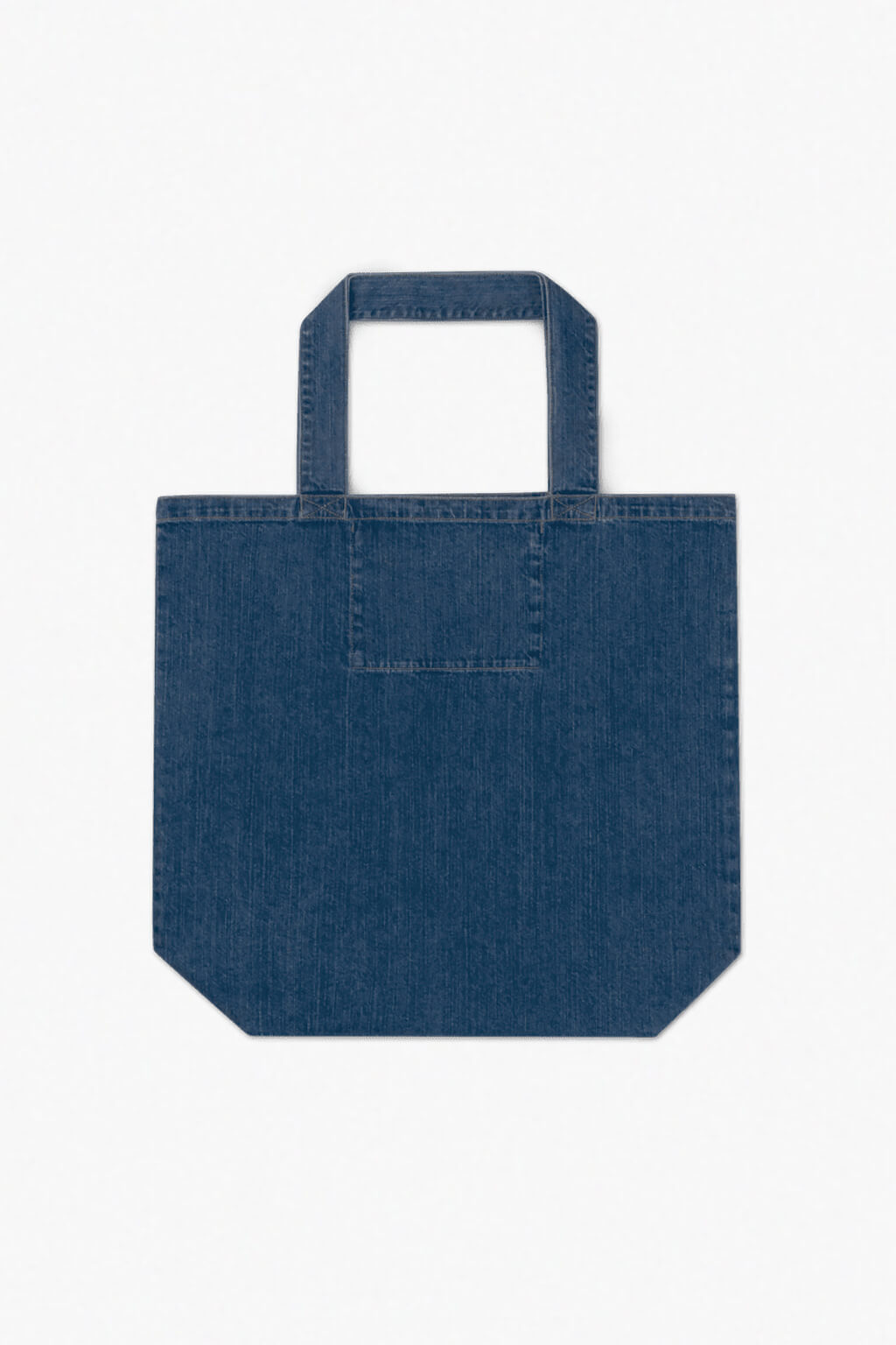 Notnice beach palm print denim tote bag, blue jean front view