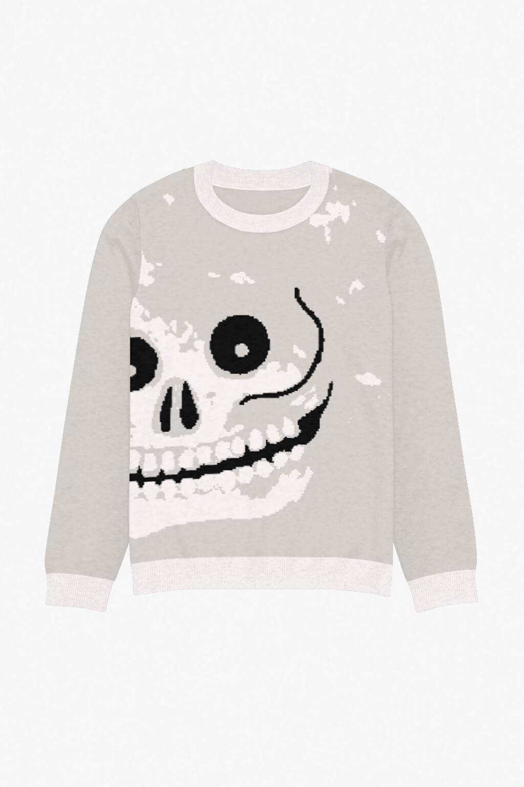 Skull punk cowboy knit sweater by Dead Angeles front view